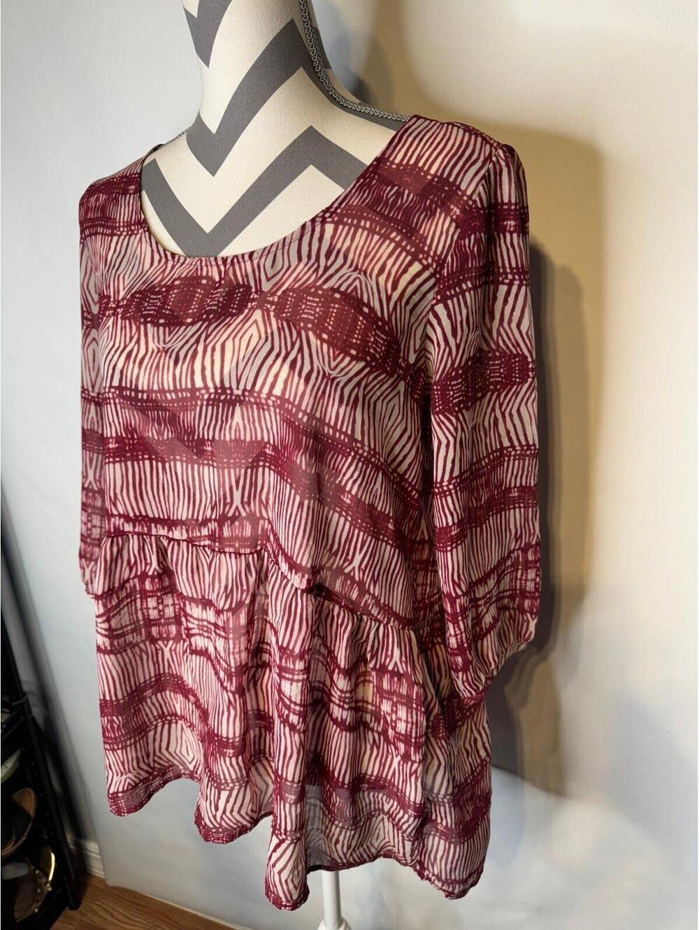 Charming Charlie Sheer Open-Back Blouse